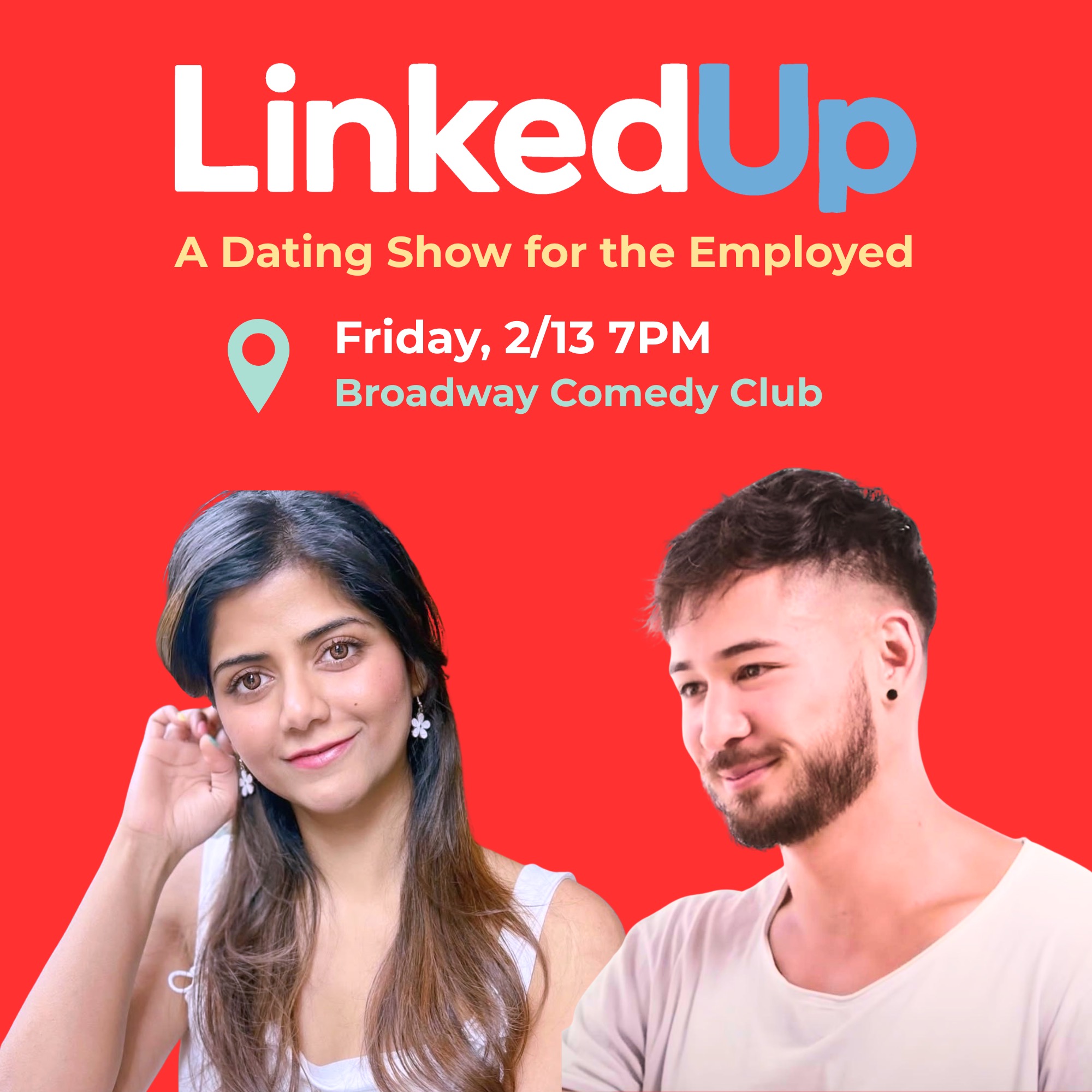 Flier for Linked Up Comedy Show.