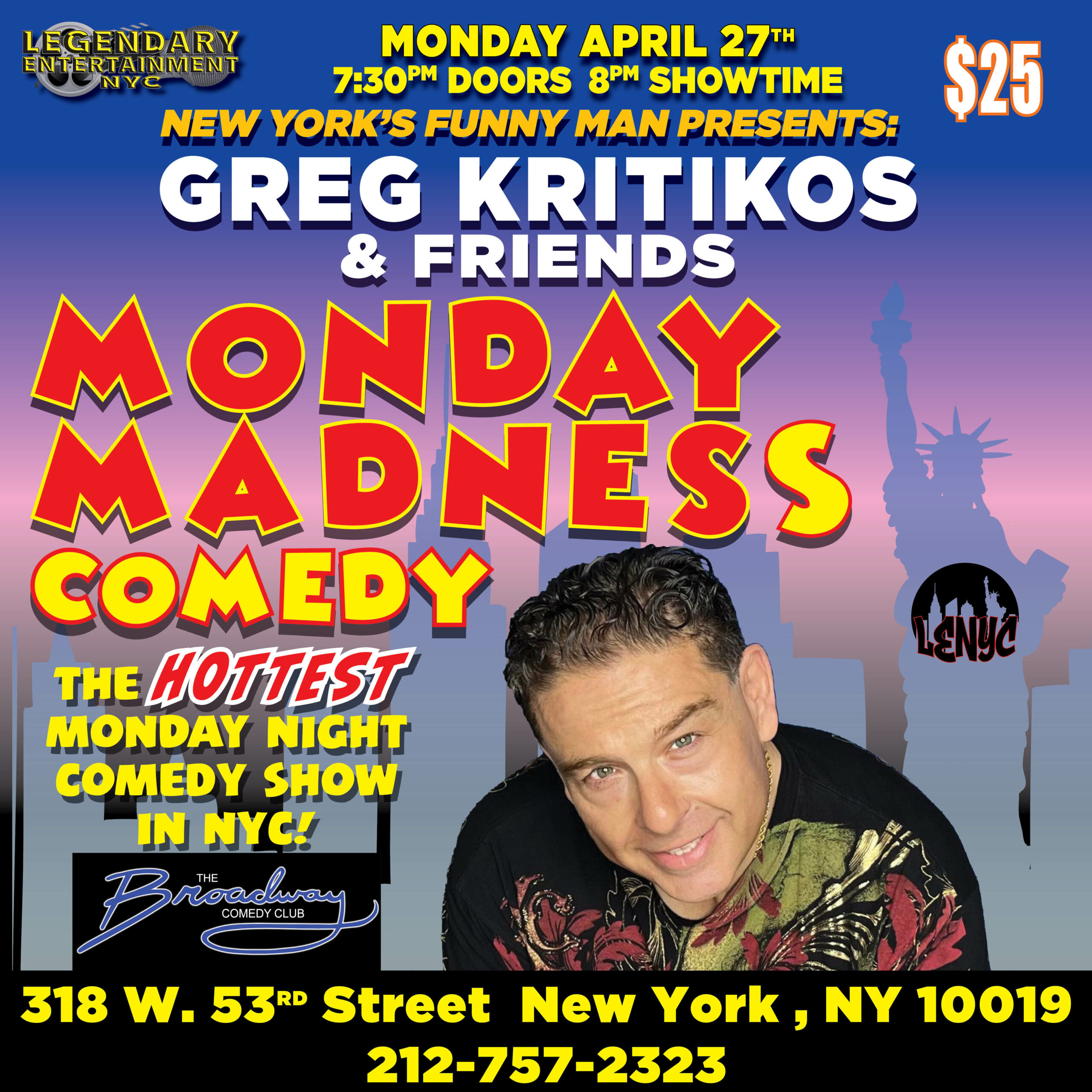 Photo of Greg Kritikos Presents Monday Madness.